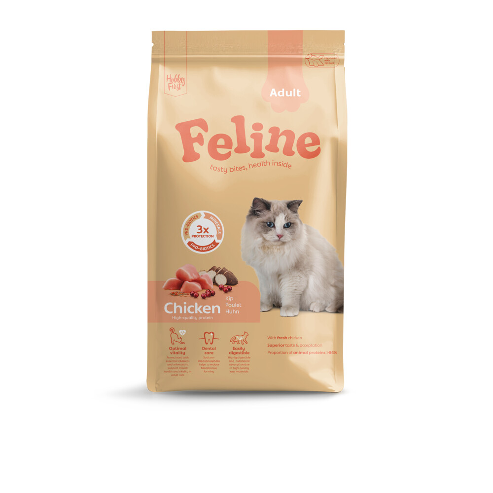 HobbyFirst Feline Kattenvoer Droog Adult Kip 1,5 kg