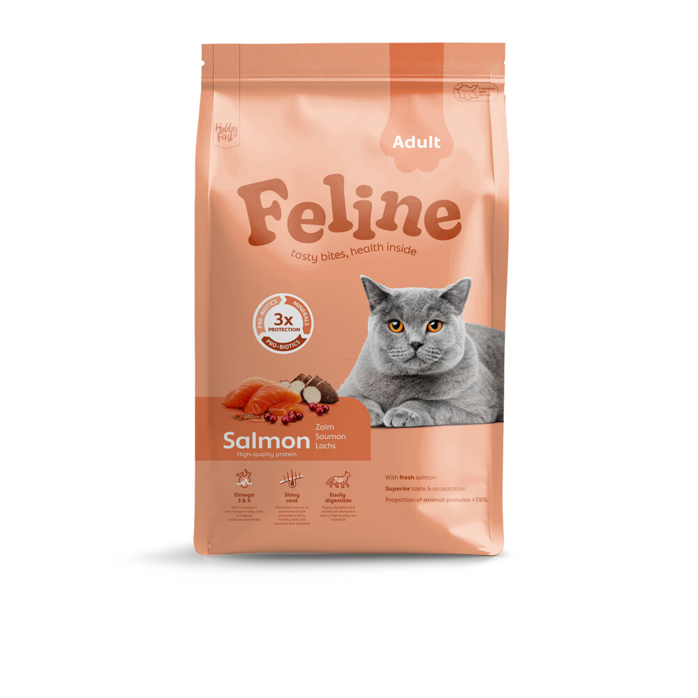 HobbyFirst Feline Kattenvoer Droog Adult Zalm 4,5 kg