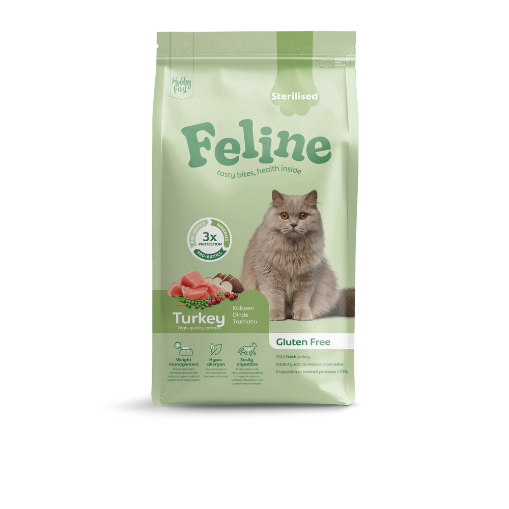 HobbyFirst Feline Kattenvoer Droog Sensitive Sterilised 1,5 kg