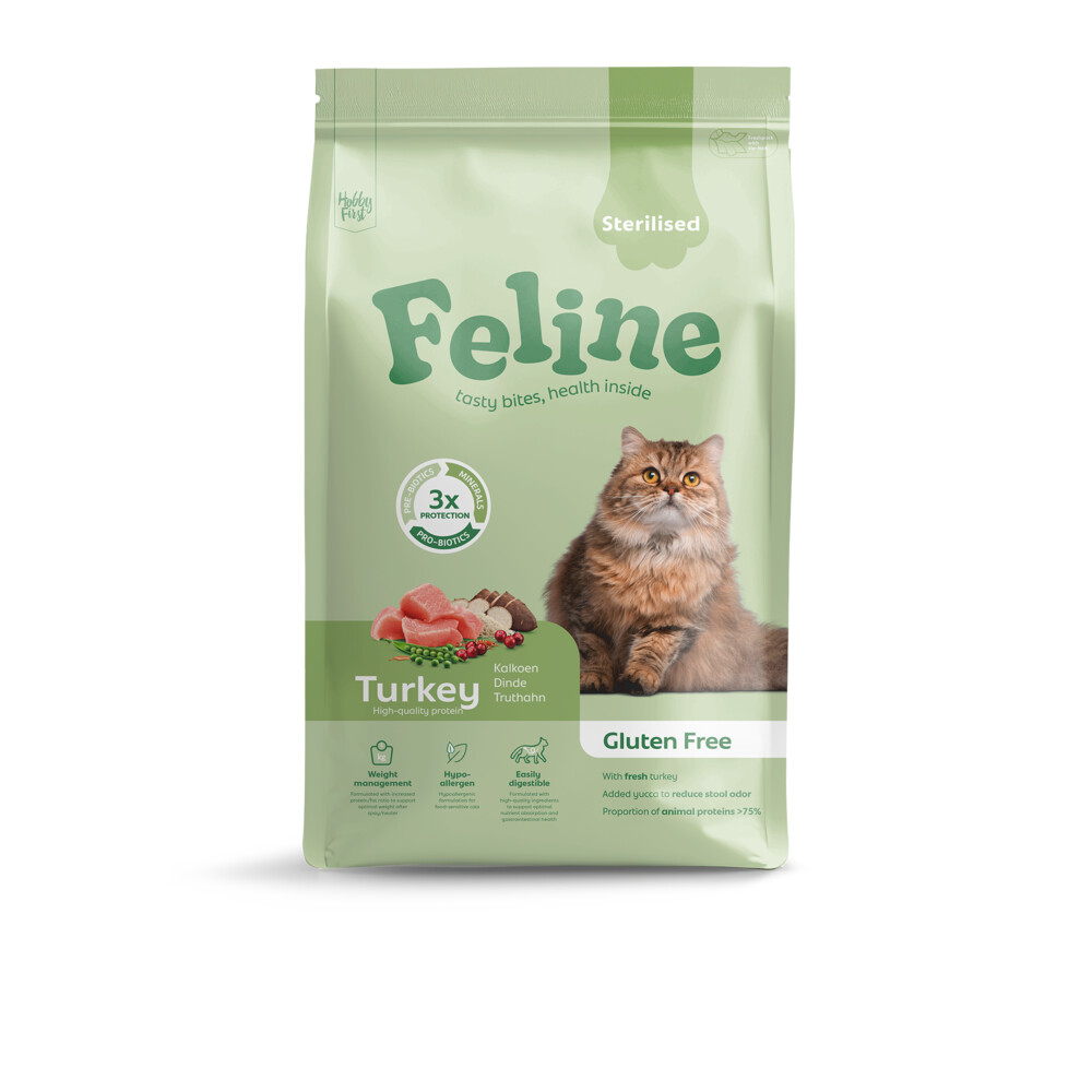 HobbyFirst Feline Kattenvoer Droog Sensitive Sterilised 4,5 kg