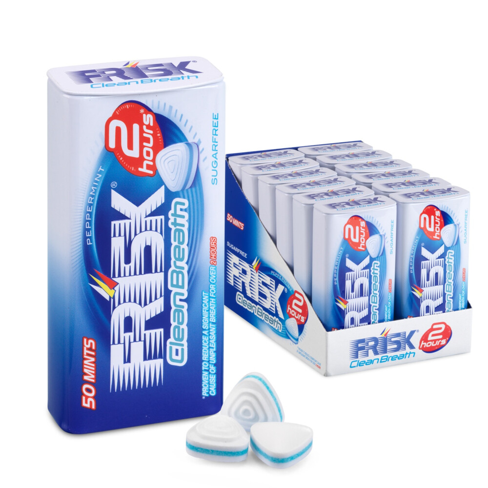 4x Frisk Clean Breath Peppermint Suikervrij 12 stuks