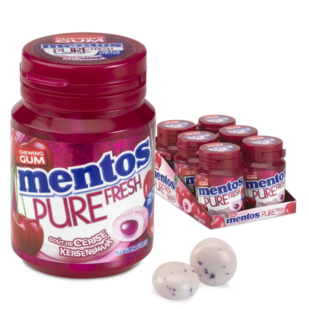 4x Mentos Gum Pure Fresh Cherry 6 x 30 stuks