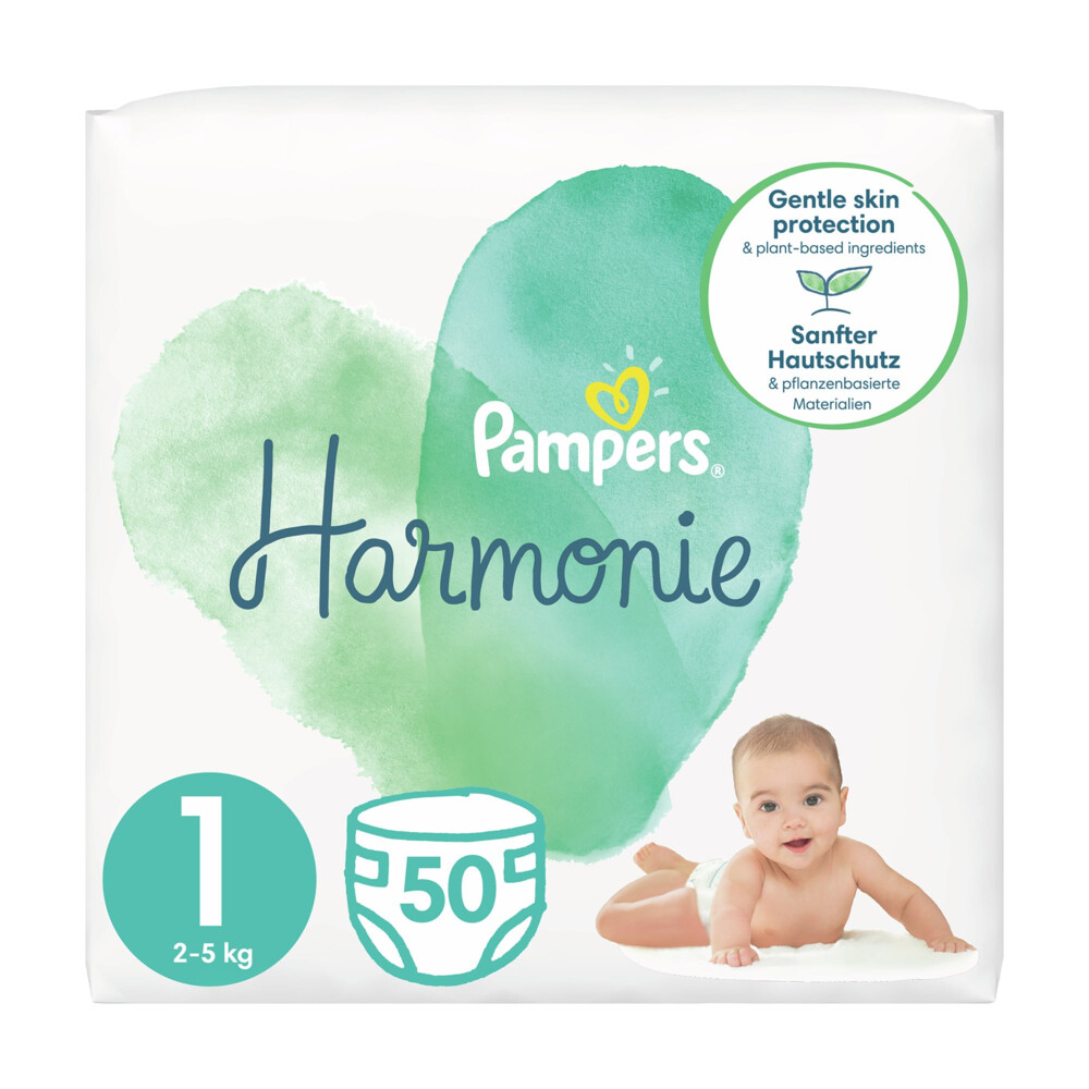 2x Pampers Harmonie Luiers Maat 1 (2-5 kg) 50 stuks