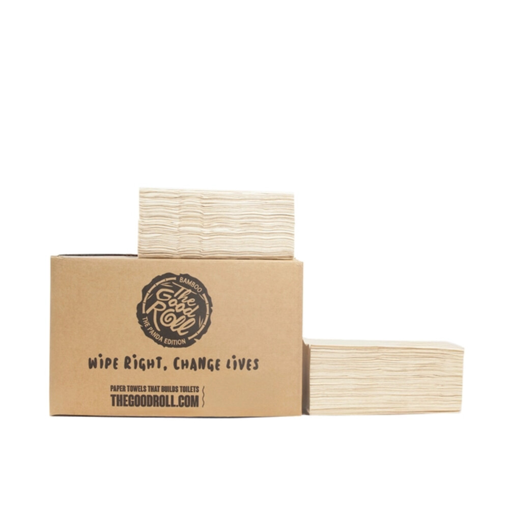 The Good Roll Bamboe handdoekpapier Z/V-fold 2-laags 20*200 stuks 20 balen