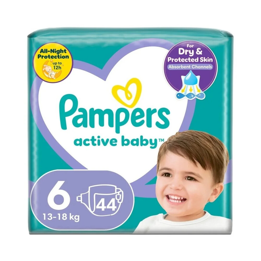 2x Pampers Active Baby Luiers Maat 6 (13-18 kg) 44 stuks