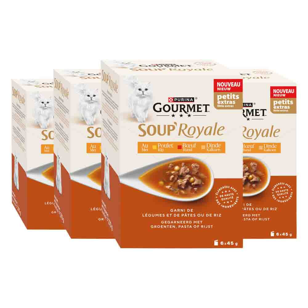4x Gourmet Kattenvoer Nat Soup Royale Rund 6x45 gr