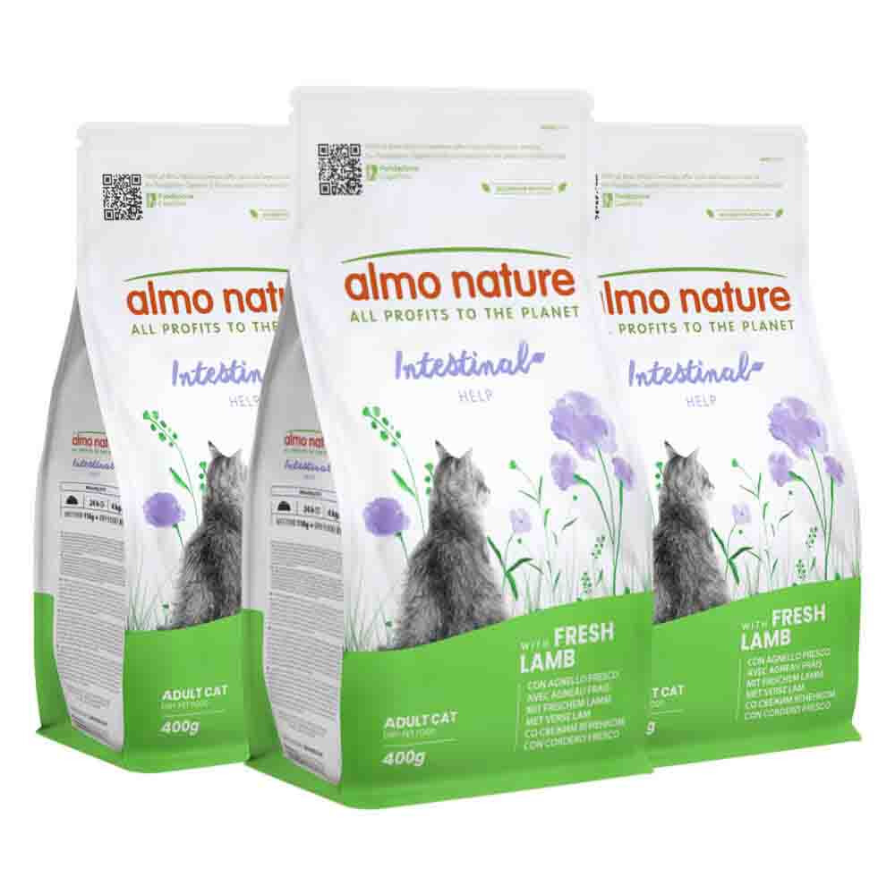 3x Almo Nature Kattenvoer Droog Intestinal Help Lam 400 gr