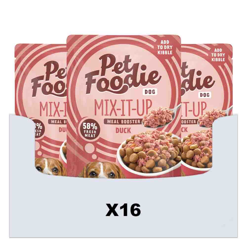 16x PetFoodie Hondenvoer Nat Mix-It-Up Eend 60 gr