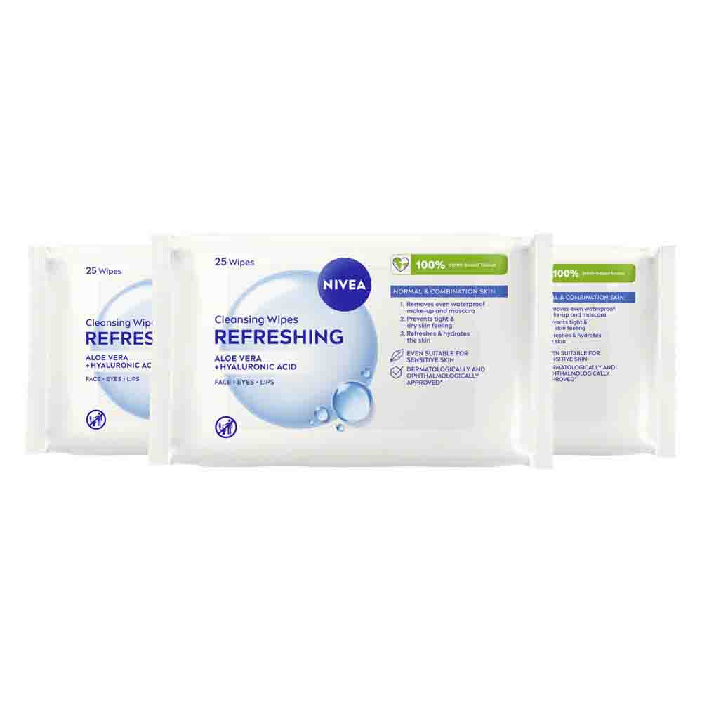 3x NIVEA Reinigingsdoekjes Normale Huid 25 stuks