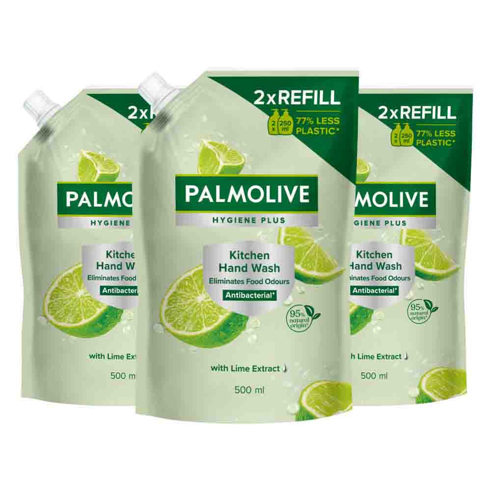 3x Palmolive Handzeep Navulzak Hygiëne Plus 500 ml