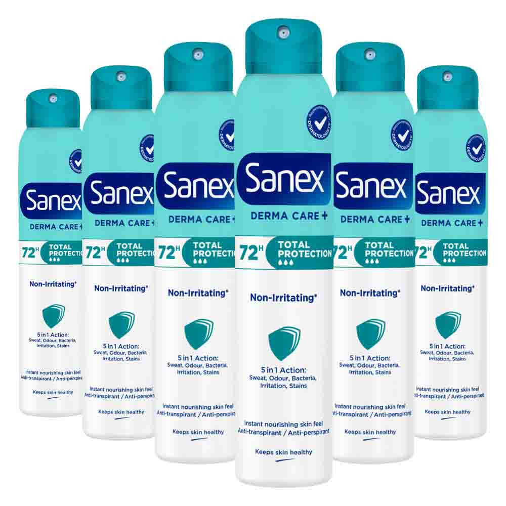 6x Sanex Deodorant Spray 5in1 Total Protection 200 ml