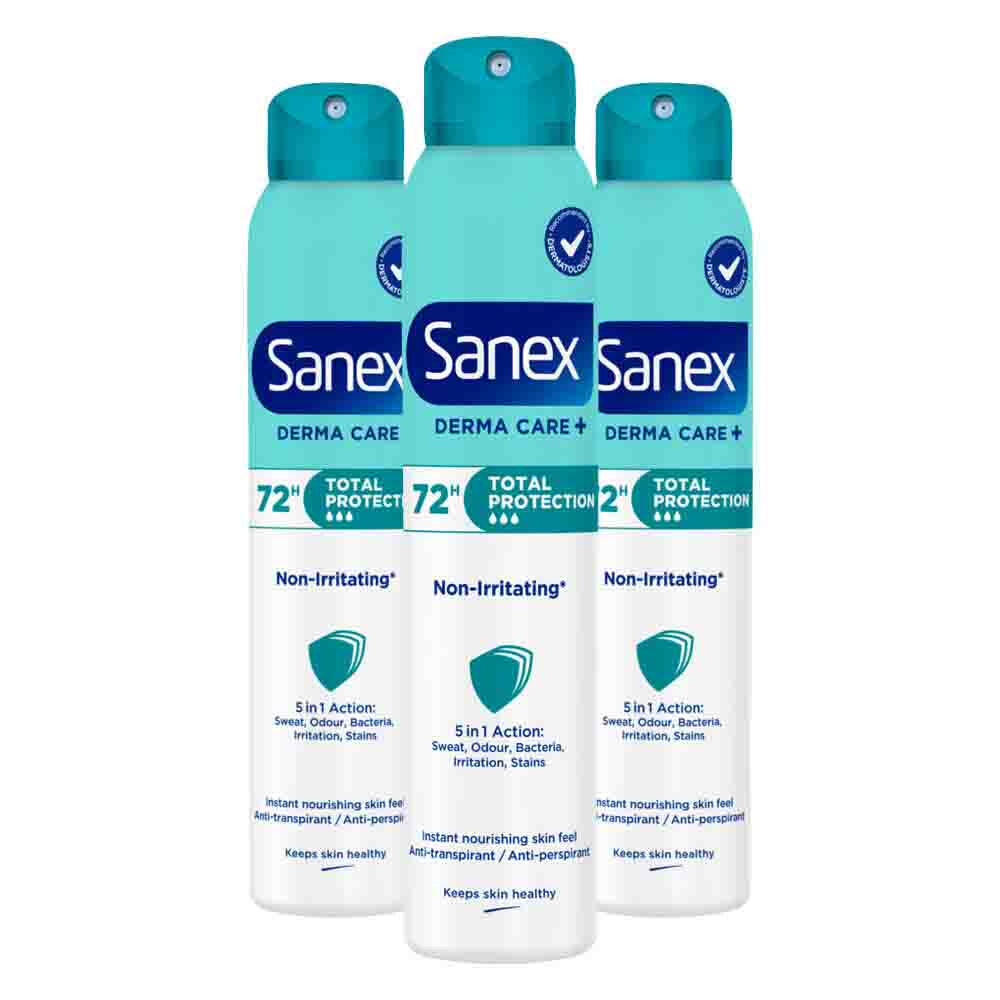 3x Sanex Deodorant Spray 5in1 Total Protection 200 ml