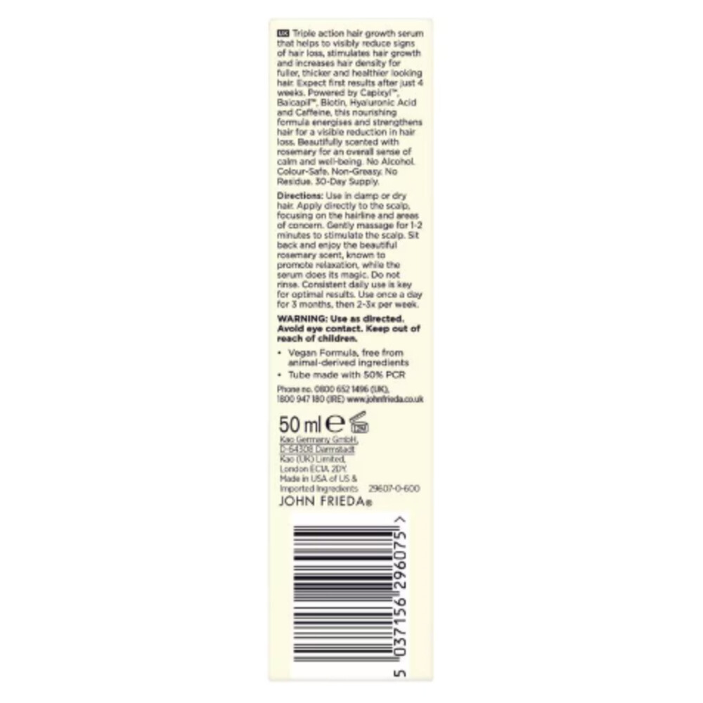 1+1 gratis: John Frieda PROfiller+ Thickening Scalp Serum 50 ml, foto 2
