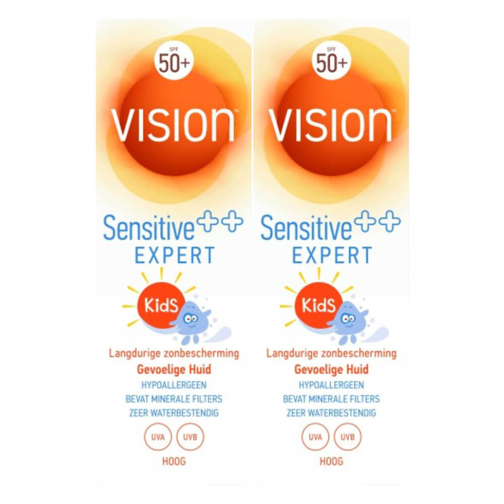 2x Vision Zonnebrand Kids Sensitive Lotion SPF 50+ 180 ml