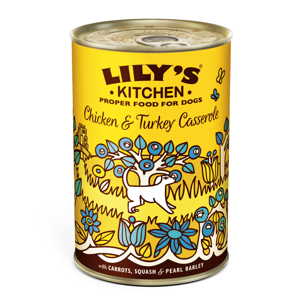6x Lily's Kitchen Hondenvoer Nat Casserole Kip&Kalkoen 400 gr