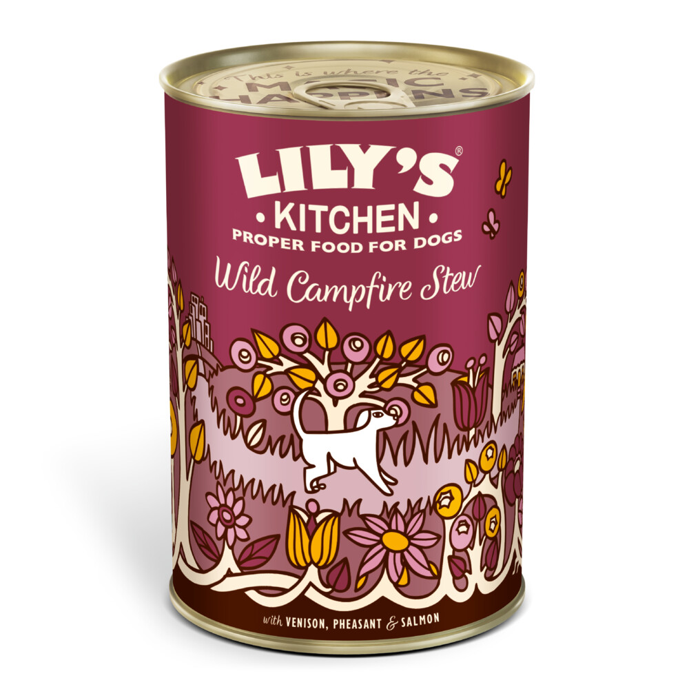 6x Lily's Kitchen Hondenvoer Nat Wild Campfire Stew Hert - Fazant - Zalm 400 gr