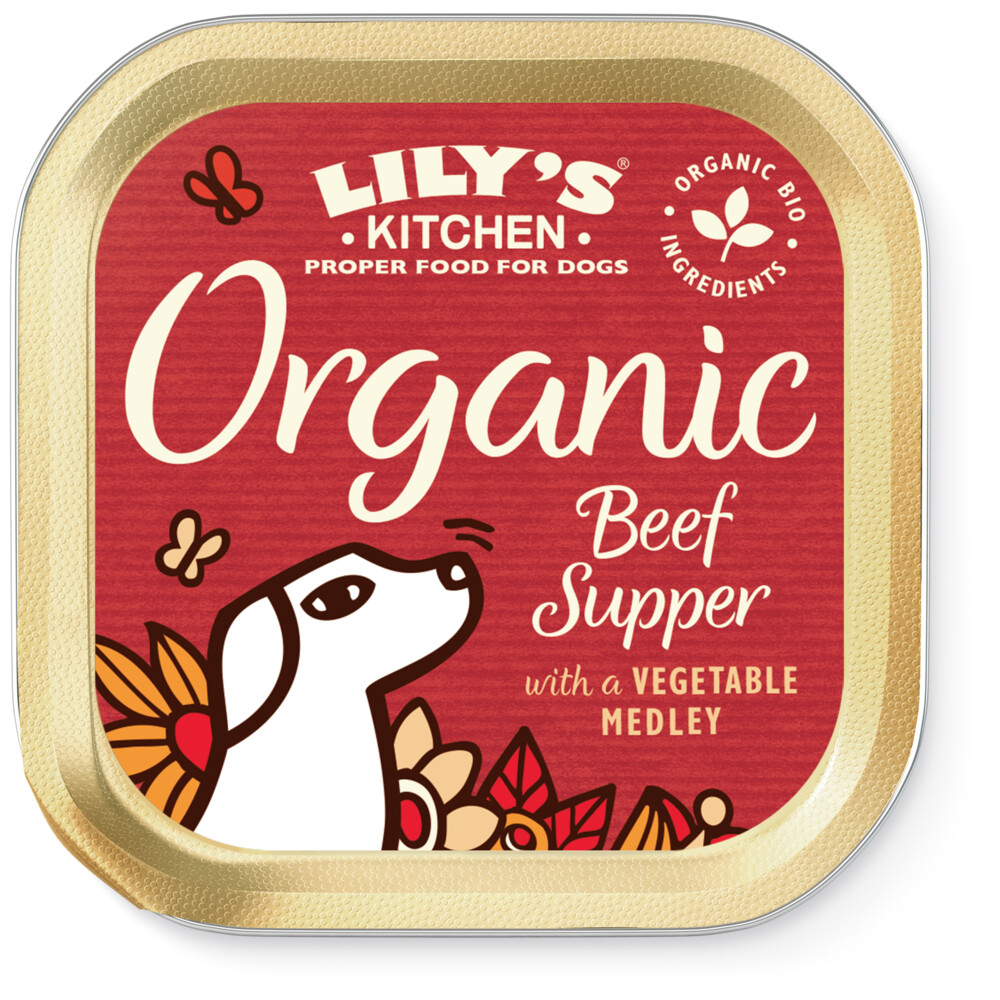 11x Lily's Kitchen Hondenvoer Nat Organic Supper Rund 150 gr