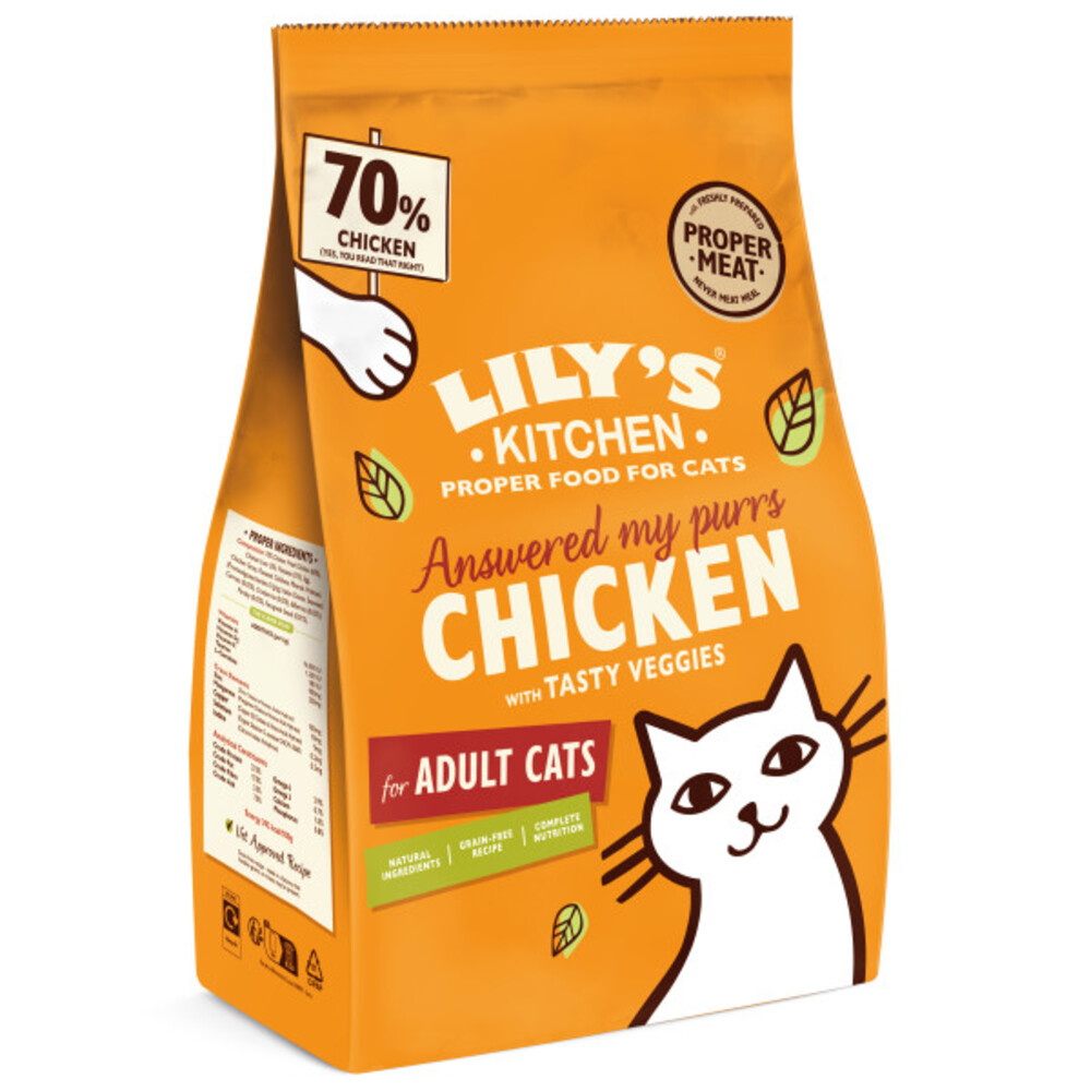 4x Lily's Kitchen Kattenvoer Droog Adult Kip&Groenten 800 gr