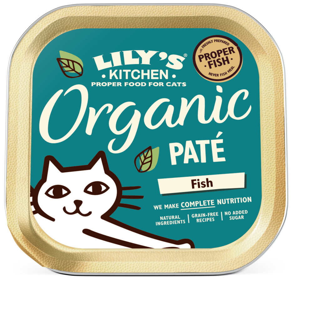 19x Lily's Kitchen Kattenvoer Nat Organic Paté Vis 85 gr