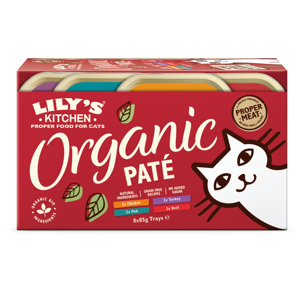 4x Lily's Kitchen Kattenvoer Nat Organic Paté Multipack 8x85 gr