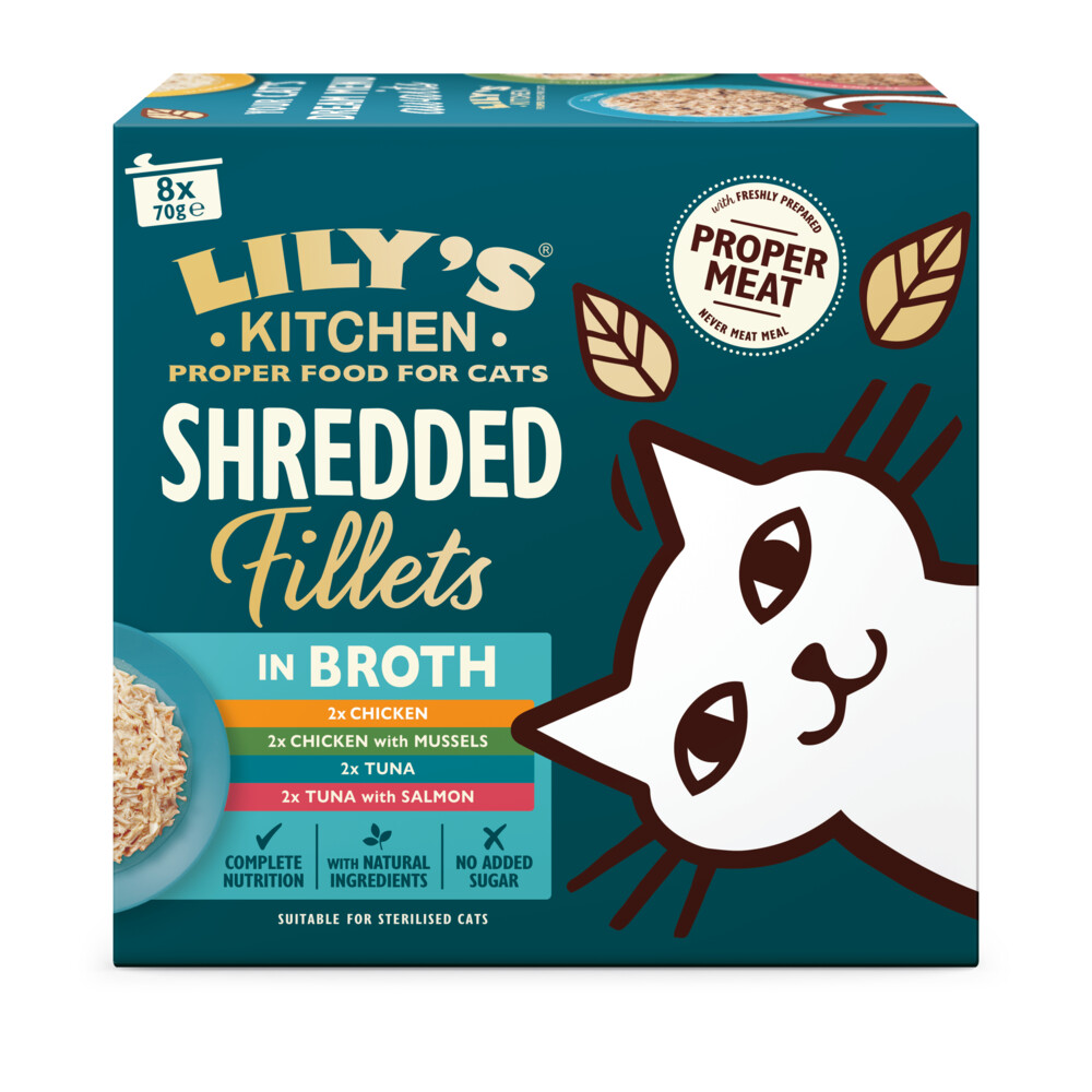 Lily's Kitchen Kattenvoer Nat Shredded Fillets Multipack 8x70 gr