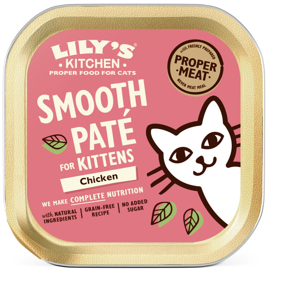 19x Lily's Kitchen Kattenvoer Nat Kitten Smooth Paté Kip 85 gr
