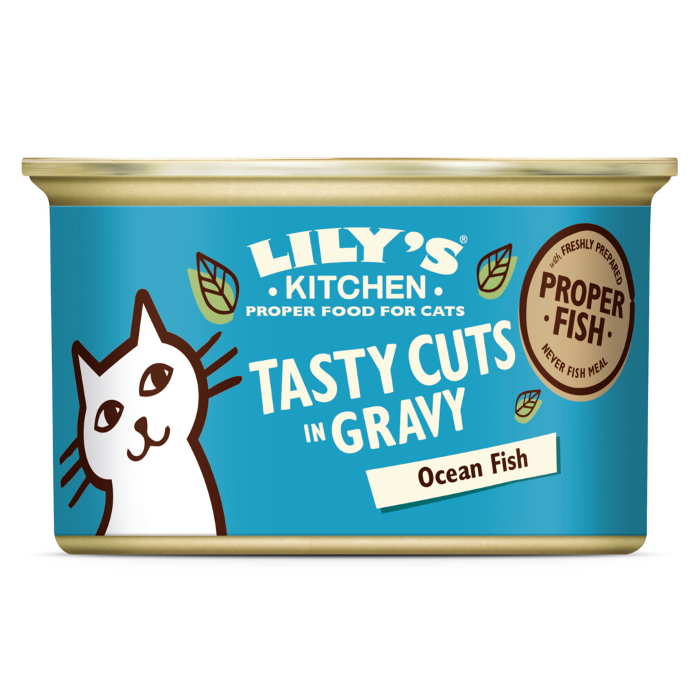 24x Lily's Kitchen Kattenvoer Nat Tasty Cuts in Saus Oceaanvis 85 gr