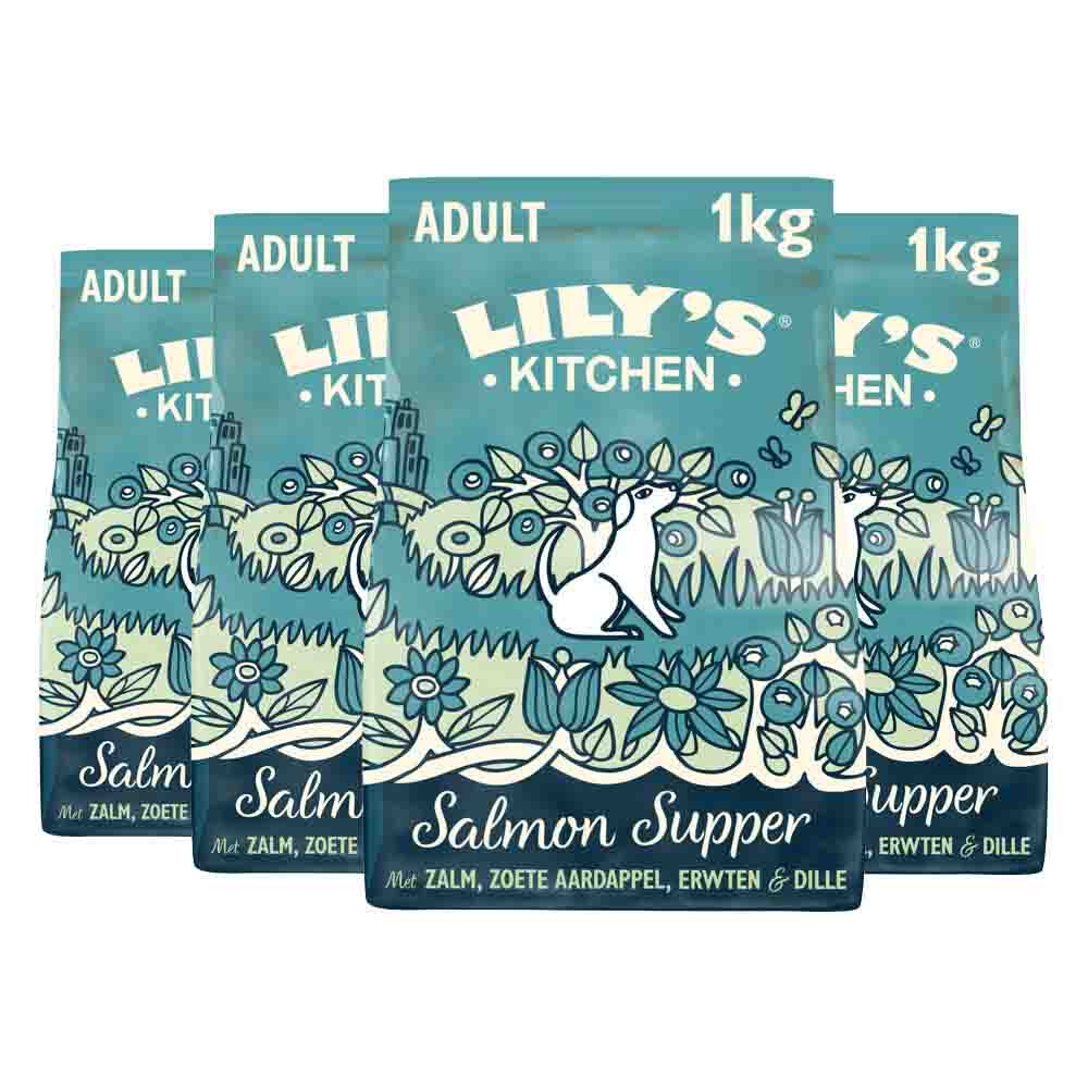 4x Lily's Kitchen Hondenvoer Droog Salmon Supper 1 kg