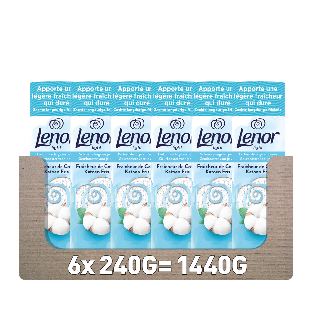 6x Lenor In-wash Geurbooster Katoen Fris 19 wasbeurten 240 gr