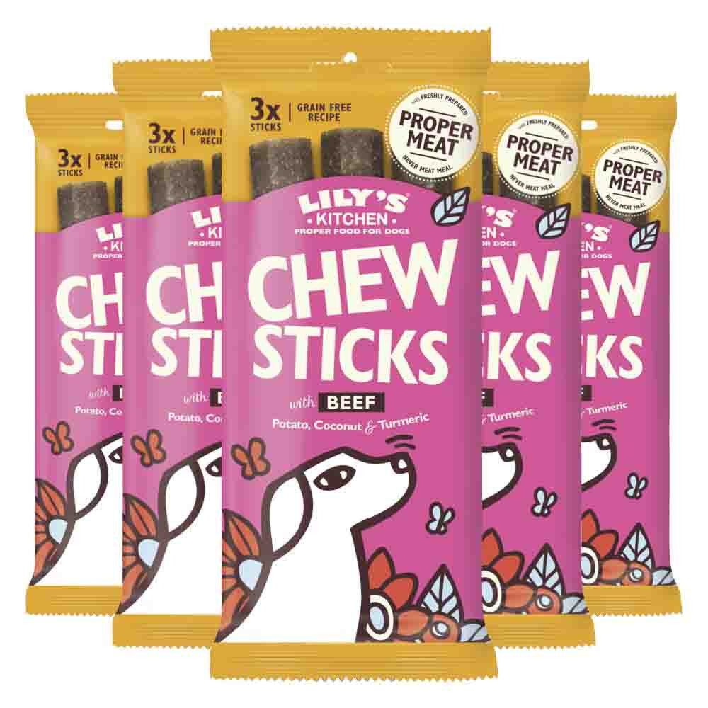 5x Lily's Kitchen Hondensnack Chew Sticks Rund 120 gr