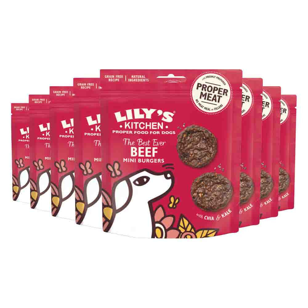 8x Lily's Kitchen Hondsnack Mini Burgers Rund 70 gr
