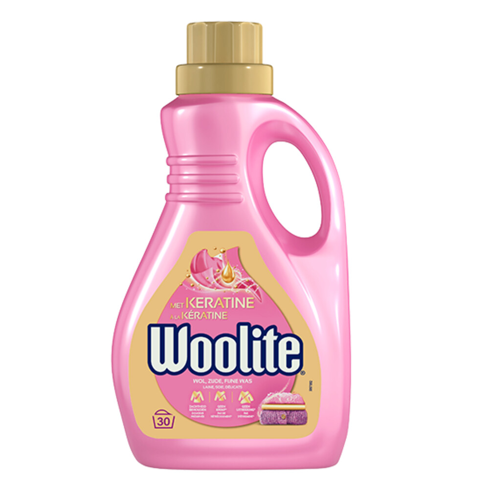 2e halve prijs: Woolite Wasmiddel Wol en Zijde met Keratine 30 wasbeurten 1,5 liter