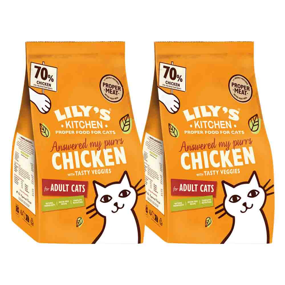 2x Lily's Kitchen Kattenvoer Droog Adult Kip&Groenten 2 kg