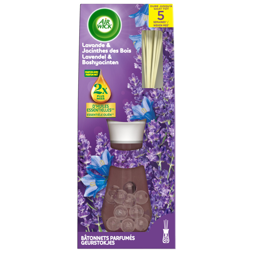 3+2 gratis: Air Wick Reeds Essential Oils Geurstokjes Lavender 25 ml