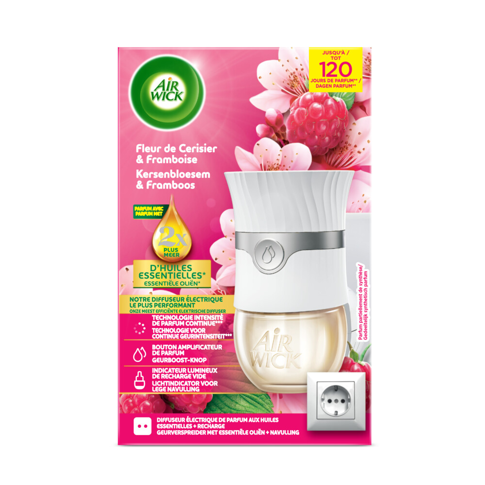 3+2 gratis: Air Wick Elektrische Luchtverfrisser Starter Kit Kersenbloesem & Framboos 19 ml