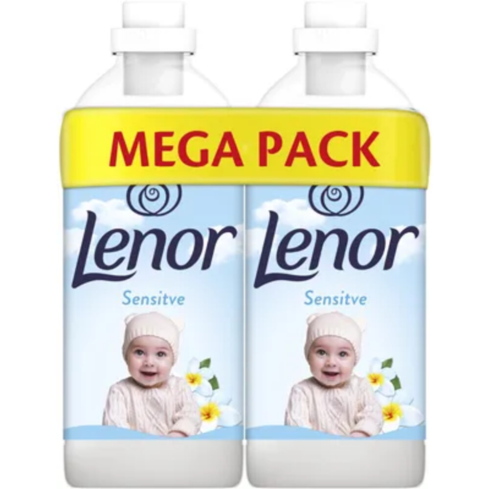4x Lenor Wasverzachter Sensitive 2x49 wasbeurten 2x1.23 liter