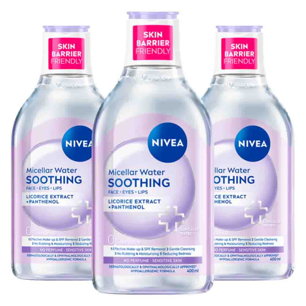 3x NIVEA Micellair Water Soothing 400 ml