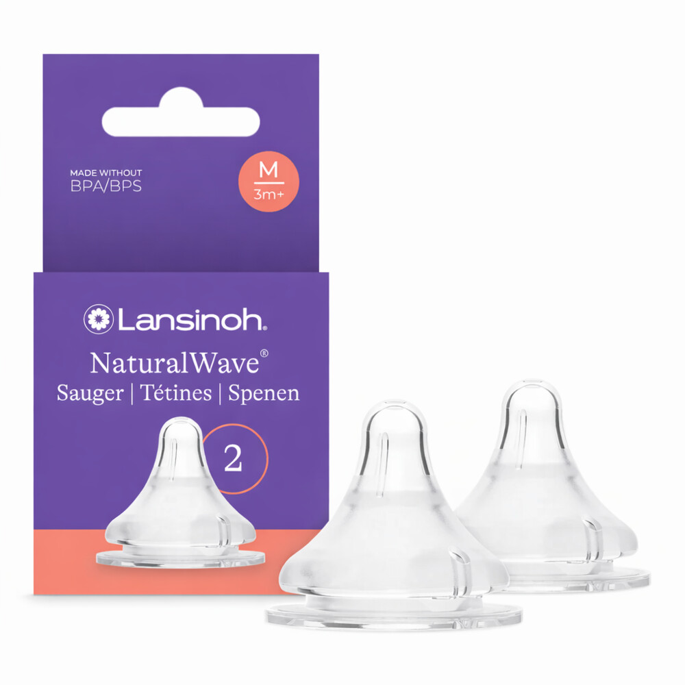 Lansinoh NaturalWave Flesspeen Maat M 3+ Mnd 2 Stuks