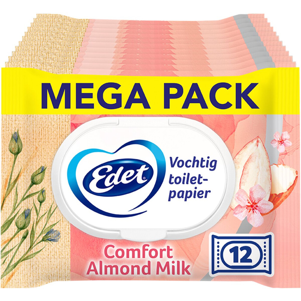 12x Edet Amandel Vochtig Toiletpapier 42 stuks