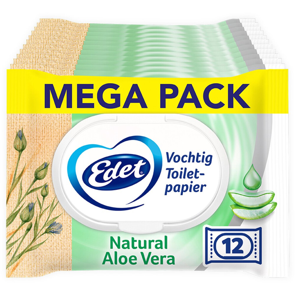 12x Edet Aloe Vera Vochtig Toiletpapier 42 stuks