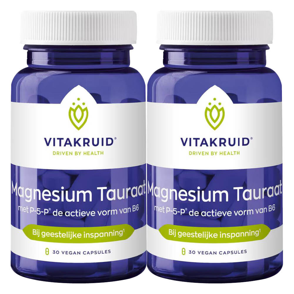 2x Vitakruid Magnesium Tauraat met P-5-P 30 vegancapsules