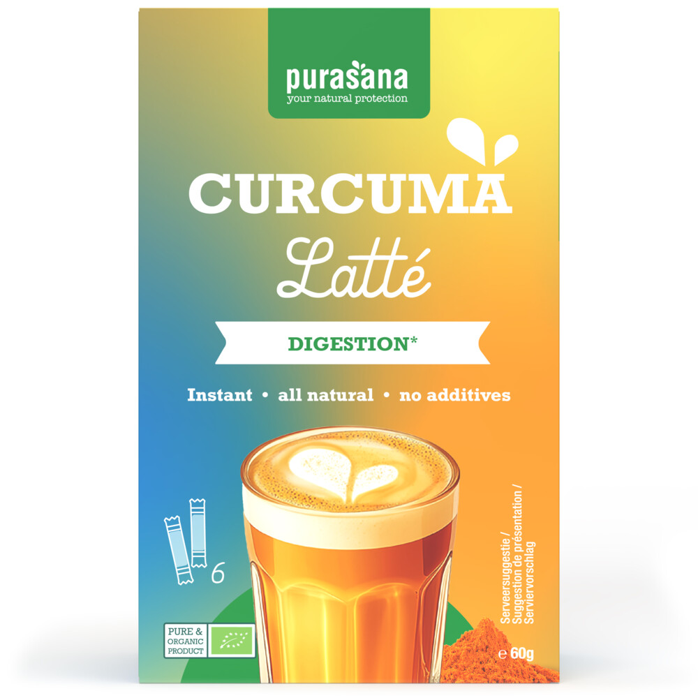 Purasana Latté Curcuma BIO 6 x 10 gr