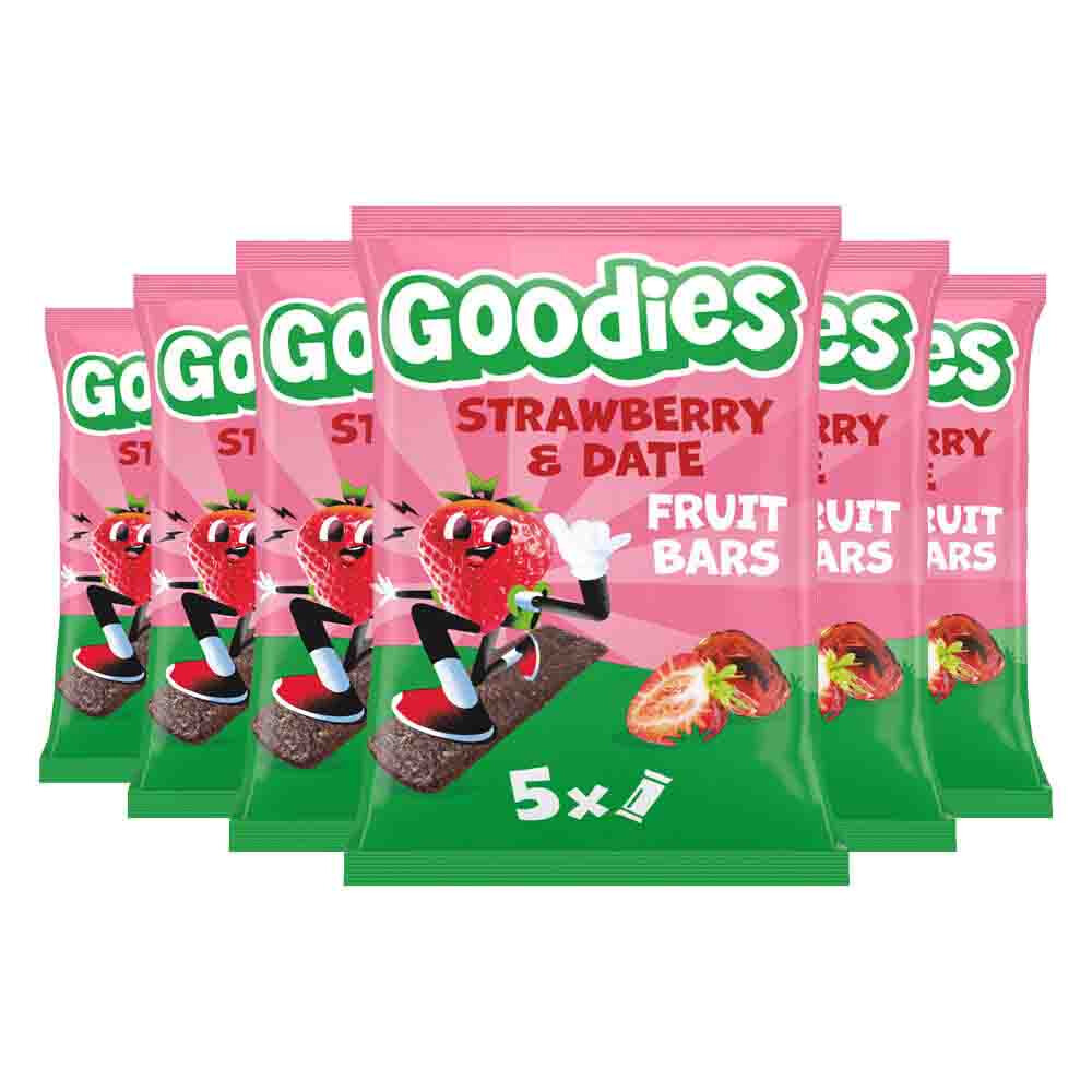 6x Goodies Snack Strawberry & Date Fruit Bars 5x20 gr