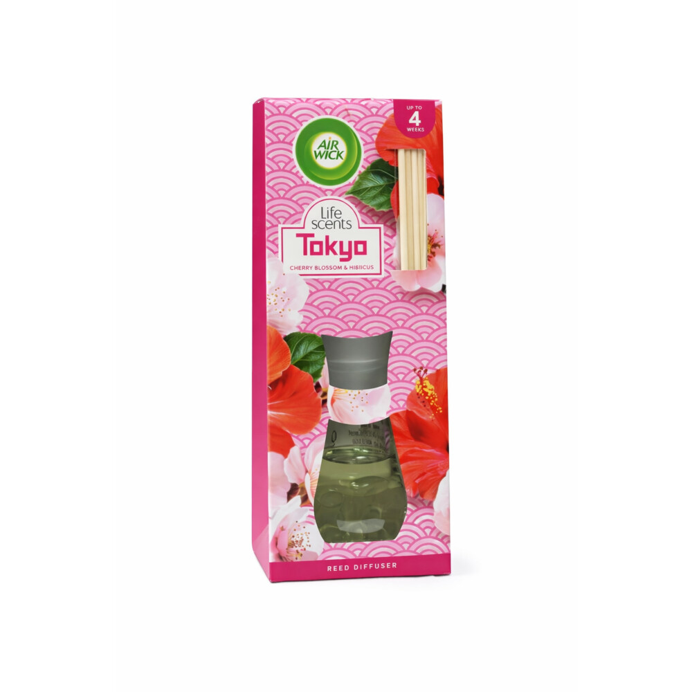 Air Wick Essentials Geurstokjes Tokyo, Cherry, Blossom & Hibiscus 25 ml