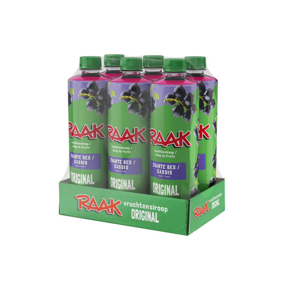 Raak Vruchtensiroop Zwarte Bessen 6 x 750 ml