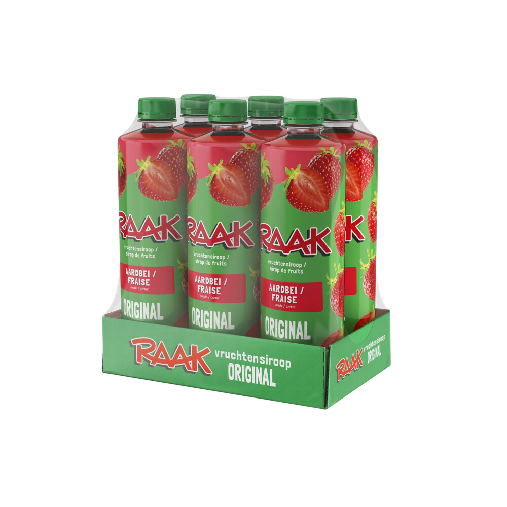 2x Raak Vruchtensiroop Aardbei 6 X 750 Ml