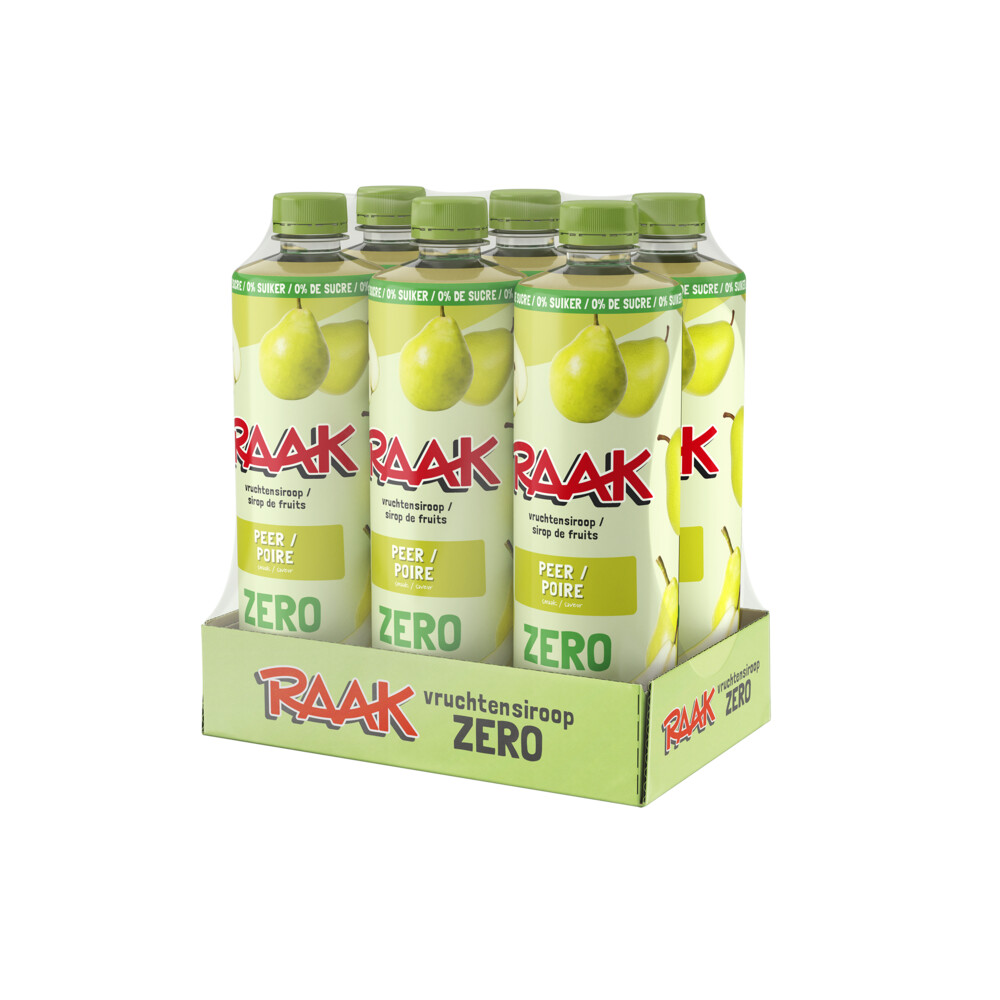 Raak Vruchtensiroop Zero Peer 6 x 750 ml