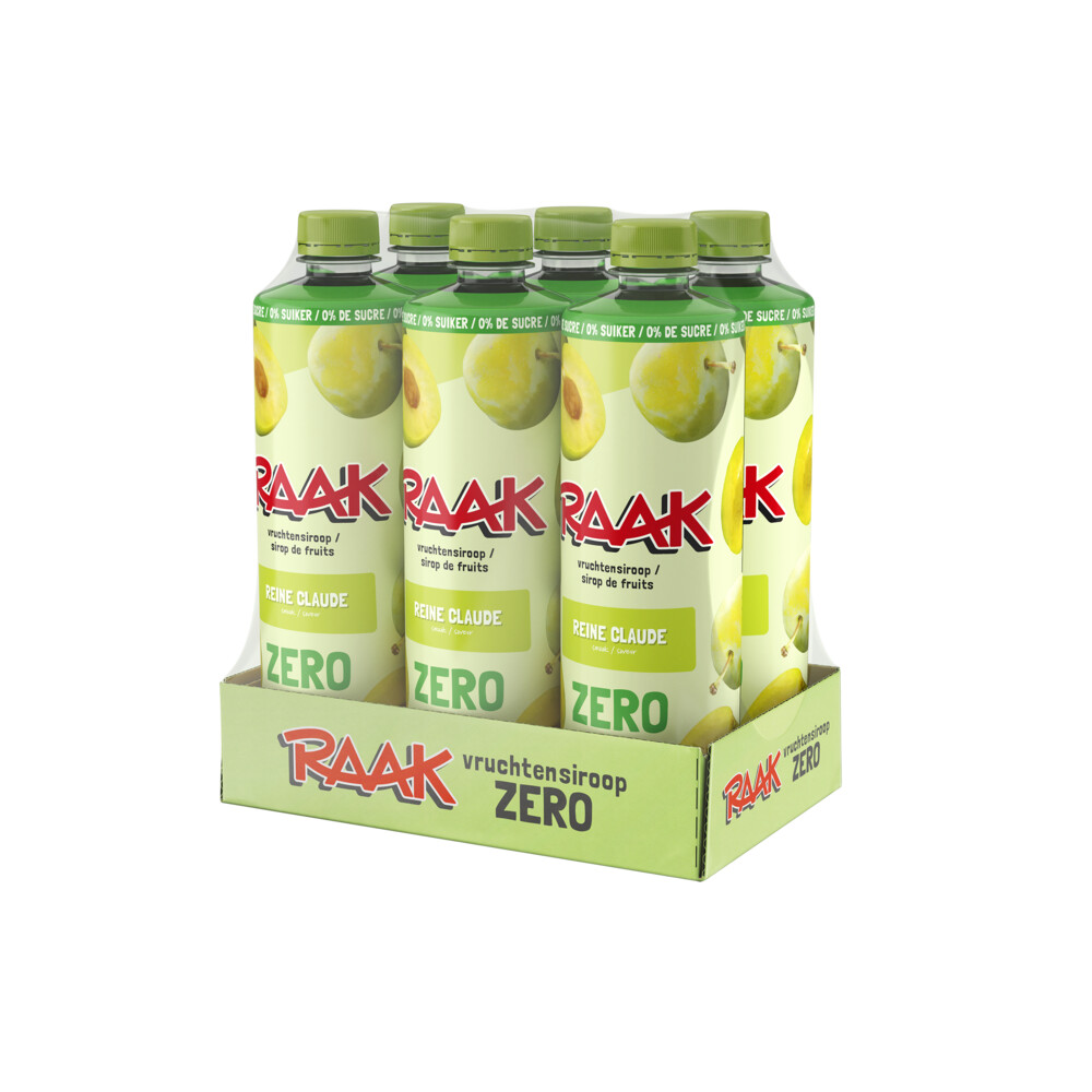 2x Raak Vruchtensiroop Zero Reine Claude 6 X 750 Ml