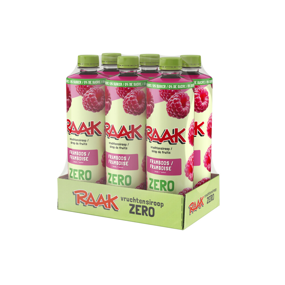 2x Raak Vruchtensiroop Zero Framboos 6 X 750 Ml