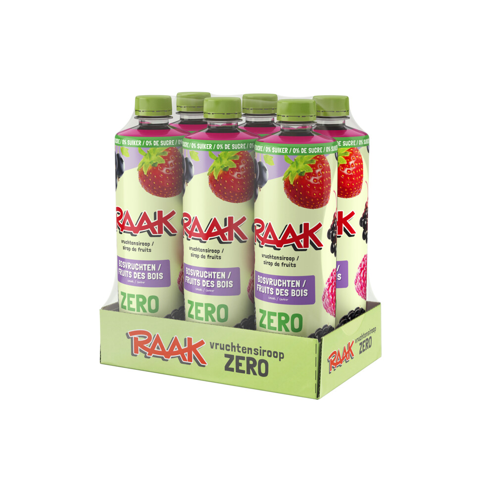 2x Raak Vruchtensiroop Zero Bosvruchten 6 X 750 Ml